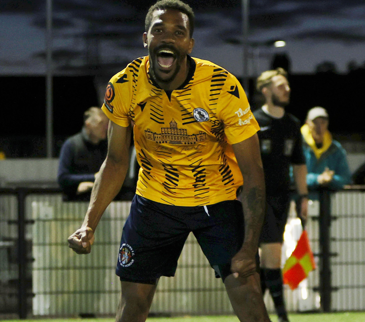 A Slough Town player celebrating